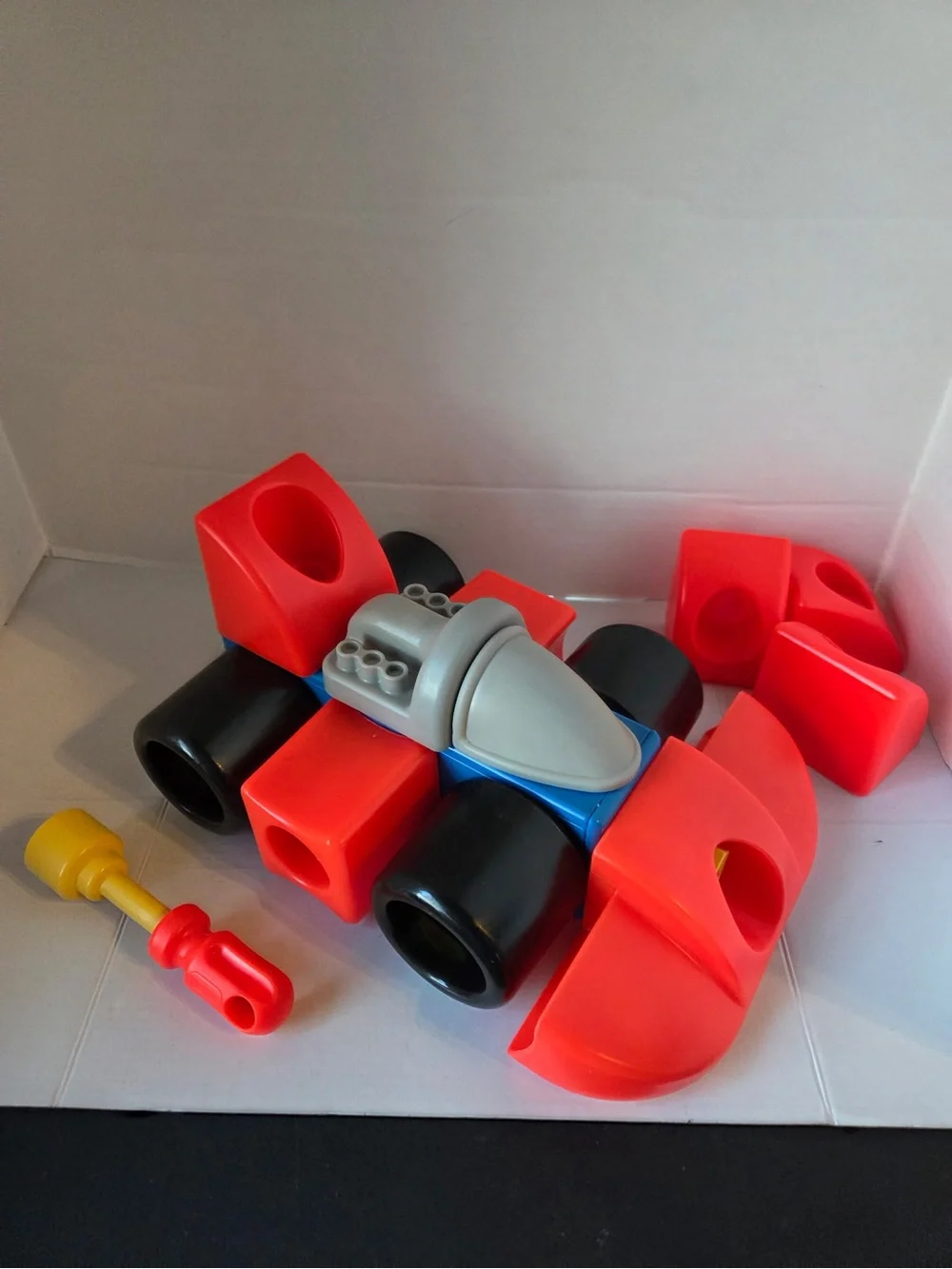 Little Tikes Workshop Builders 0626 Race Car Rocket 1995 Vintage 22 Piece In Box